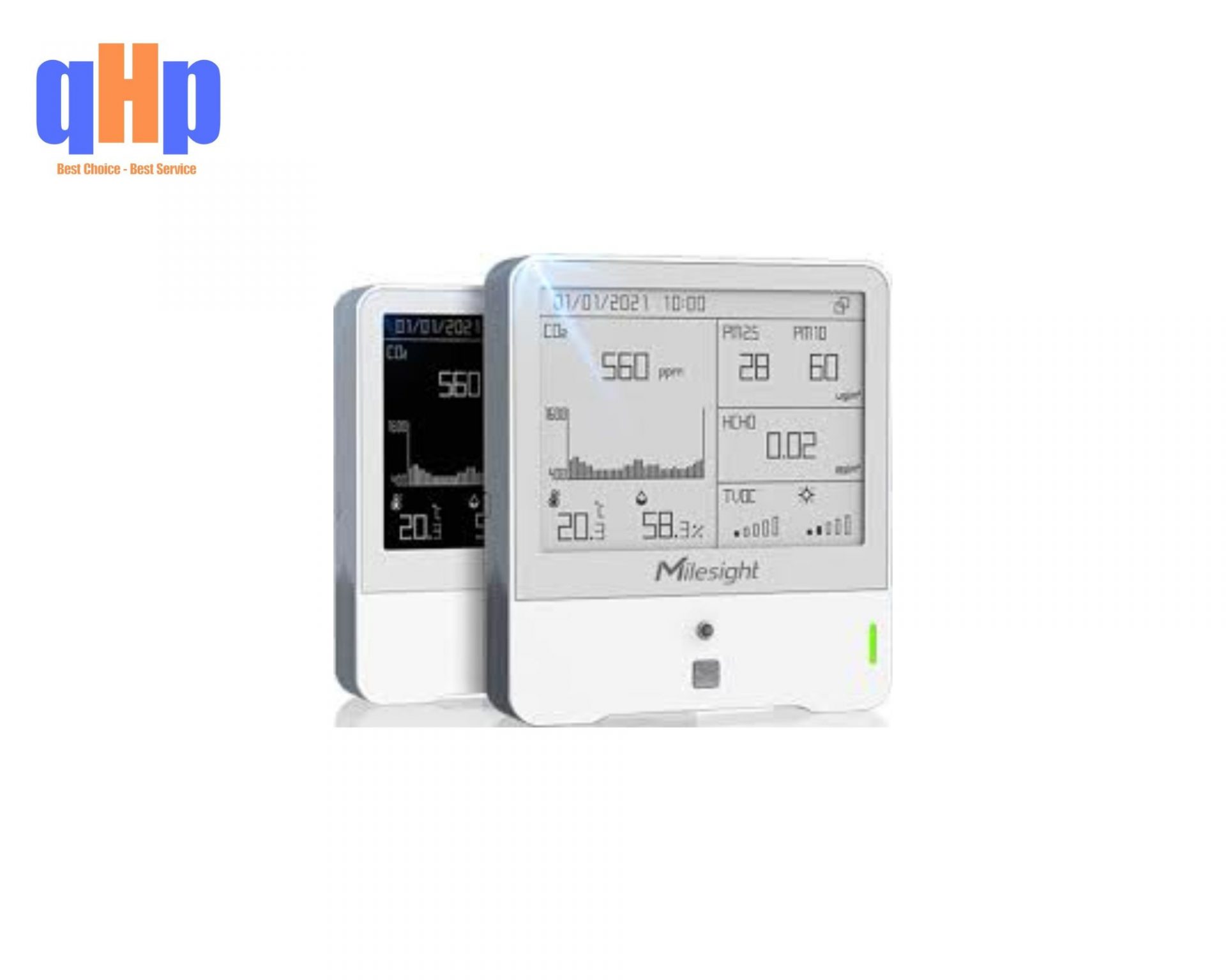 Cảm biến Nhiệt độ, Độ ẩm, PIR, Ánh sáng, TVOC, Áp suất khí quyển, Cacbon Dioxide (CO2)-LoraWan
